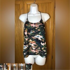 H&M Black, blue, pink and Green Fitted Racerback Camisole Top